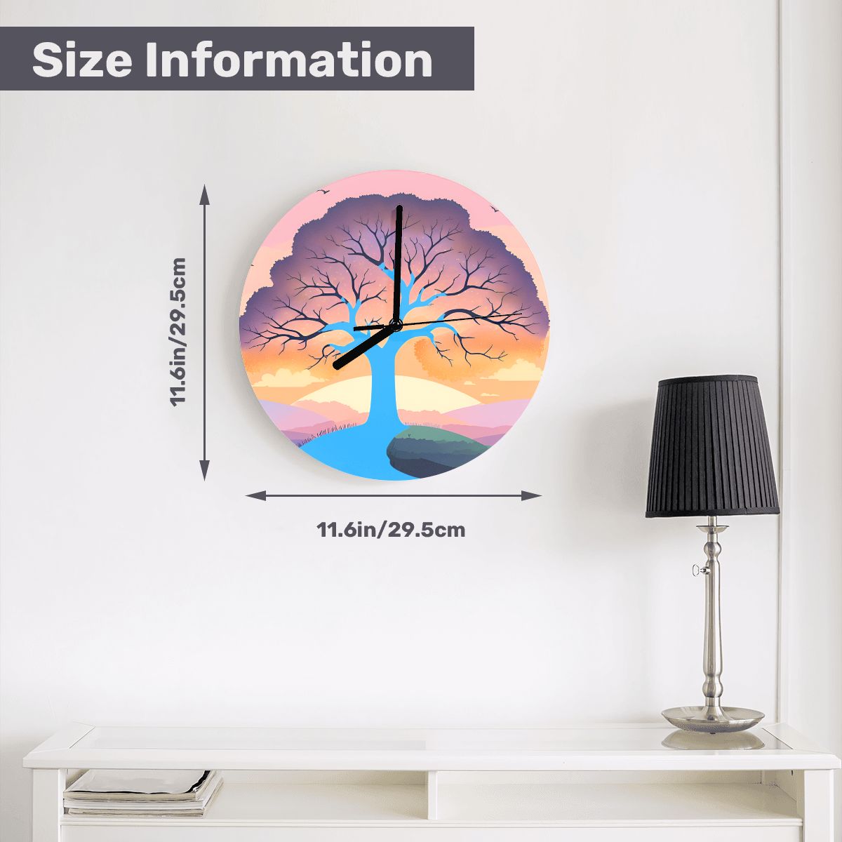"Serenity Tree" Whimsical Woodland Wall Clock