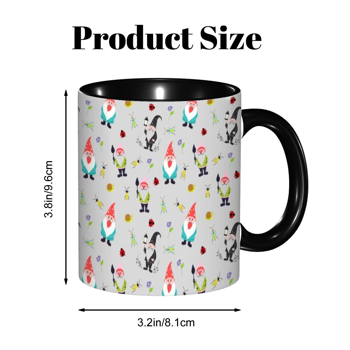"Gnome Trails, Grey" 11oz Gnome Mug - Rabbit Haven