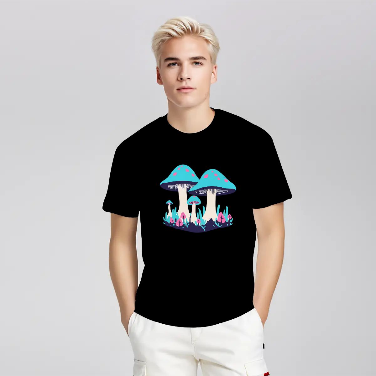 "Fungi Field" Mushroom T-Shirt - Rabbit Haven