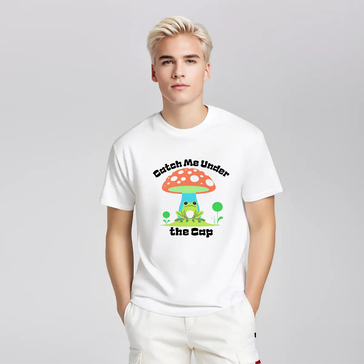 "Catch Me Under the Cap" Mushroom and Frog T-Shirt - Rabbit Haven