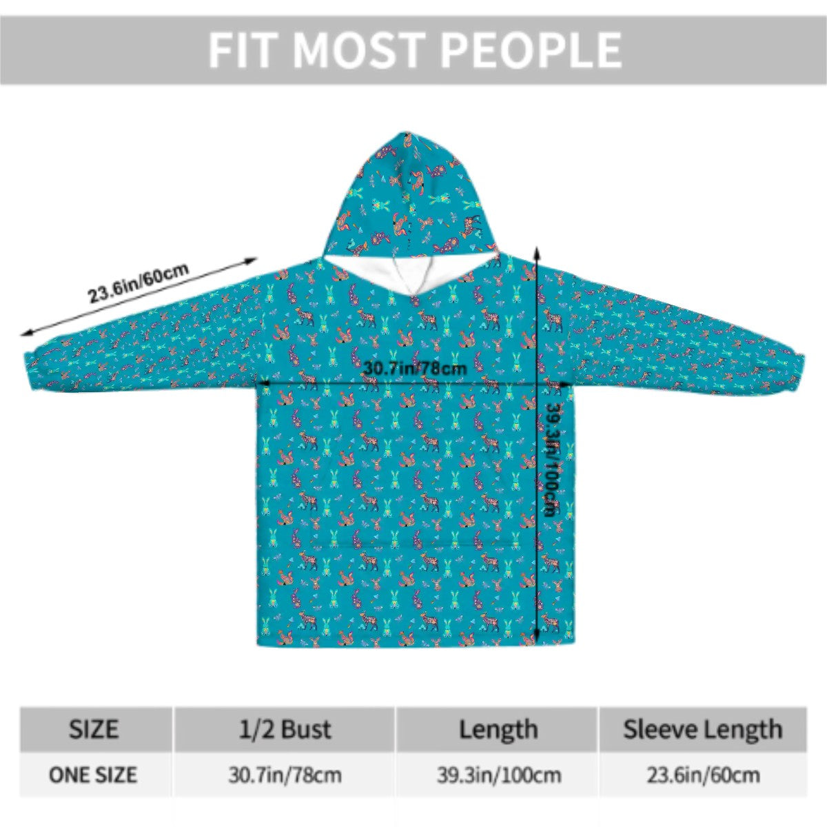 "Woodland Parade" Blanket Hoodie- Woodland Friends Whimsical Loungewear