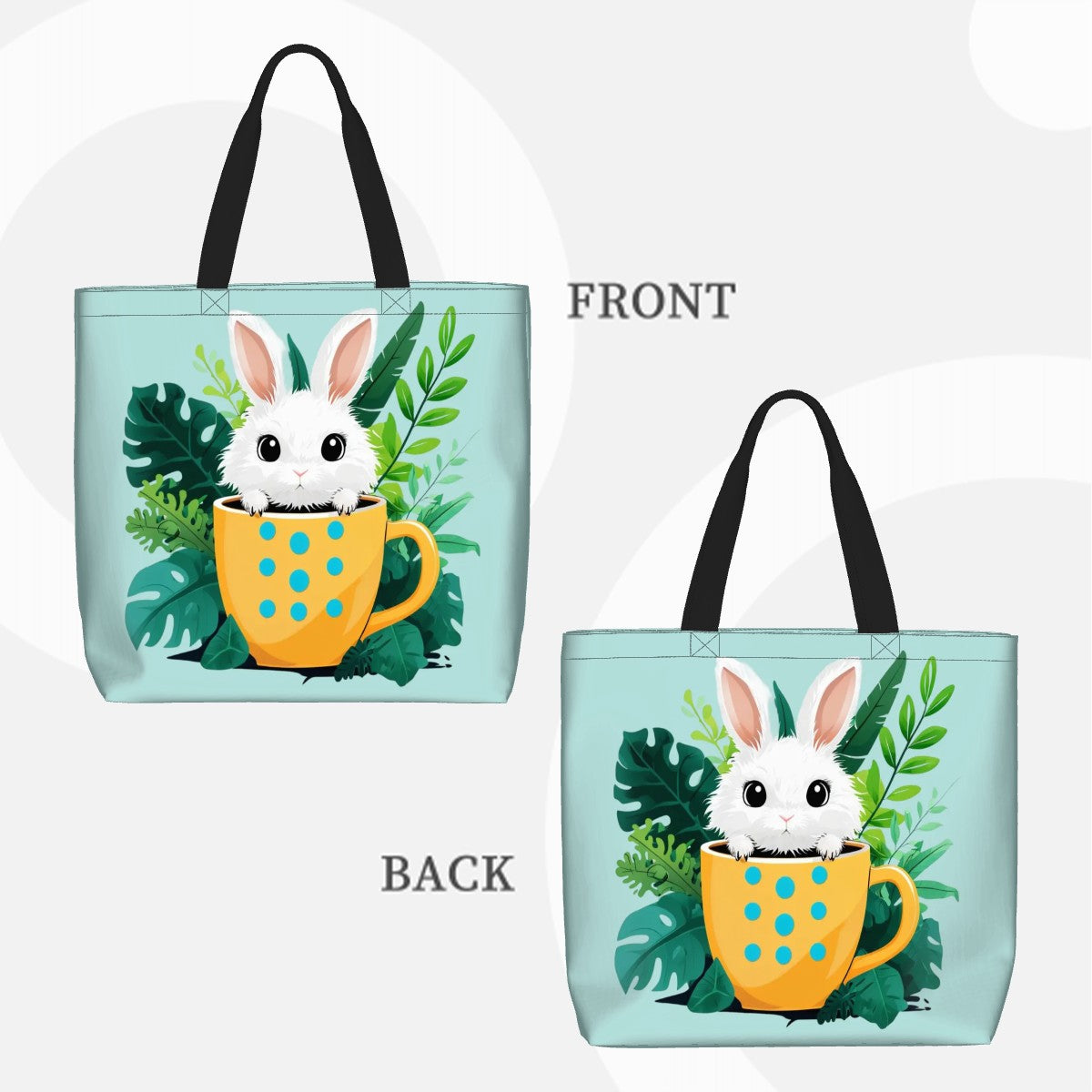 "Cuppa Bunny" Cute Rabbit in Teacup Nature Shoulder Bag