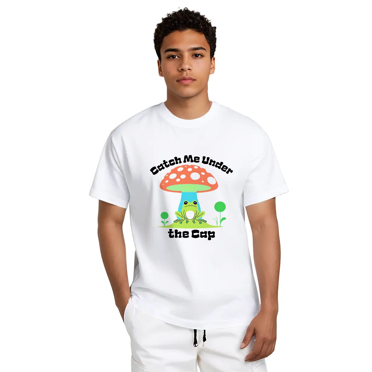 "Catch Me Under the Cap" Mushroom and Frog T-Shirt - Rabbit Haven