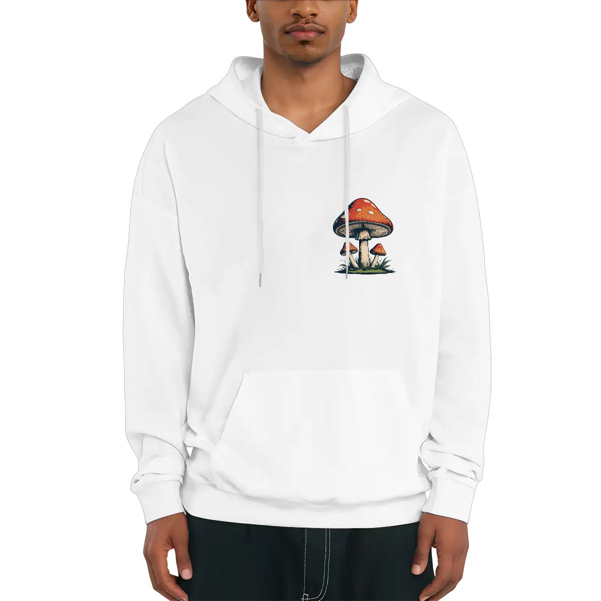 "Fungi Peaks" Mushroom Adult Hoodie Double-Sided Design - Rabbit Haven