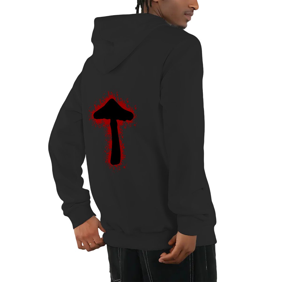 "Inkburst Mushroom" Adult Hoodie Double-Sided Design - Rabbit Haven