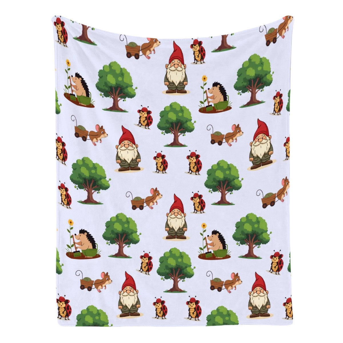 Gnome Folk & Friends Lavender Blanket – Cozy Gnomes & Woodland Animals