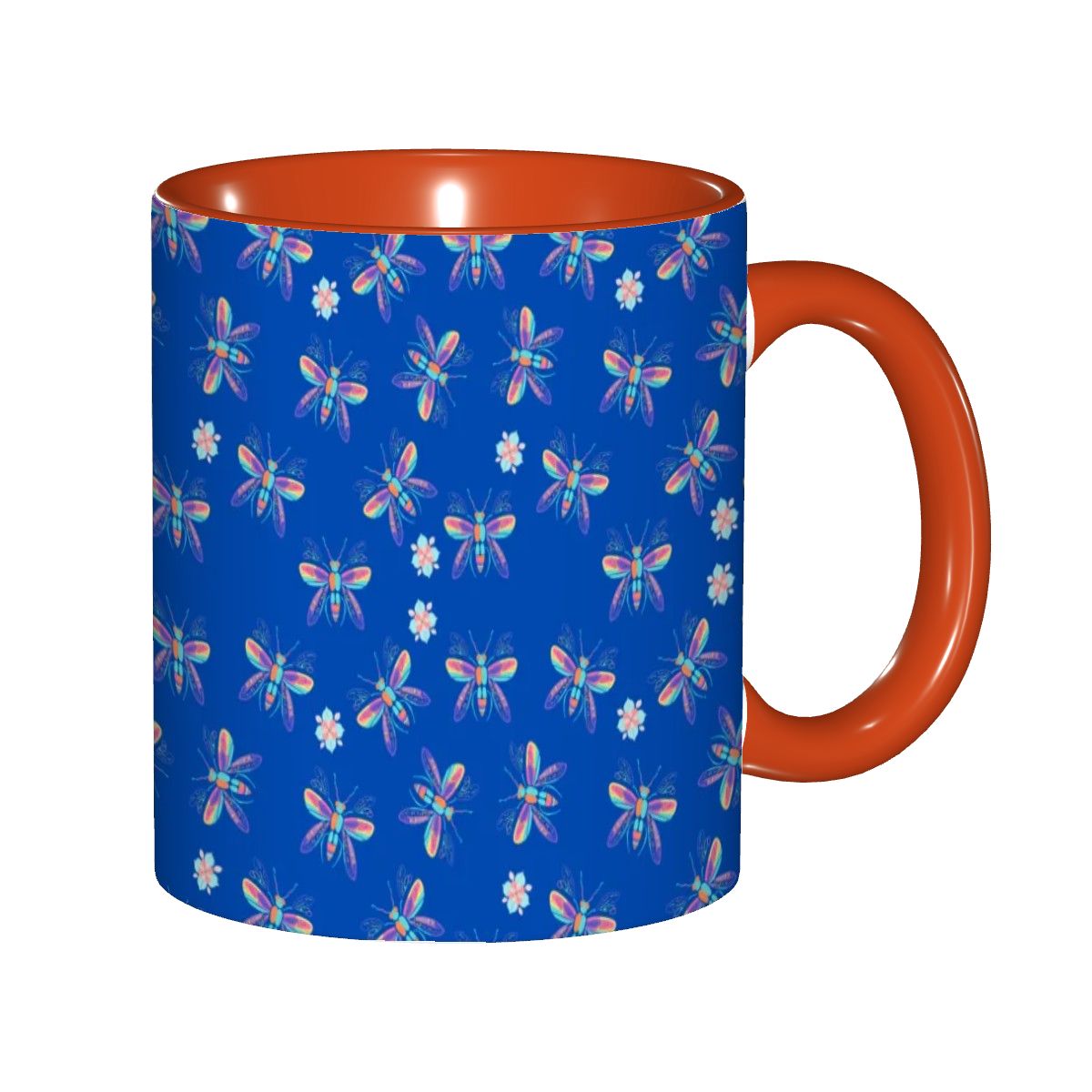 "Iridescent Flight, Blue" 11oz Dragonfly Mug - Rabbit Haven