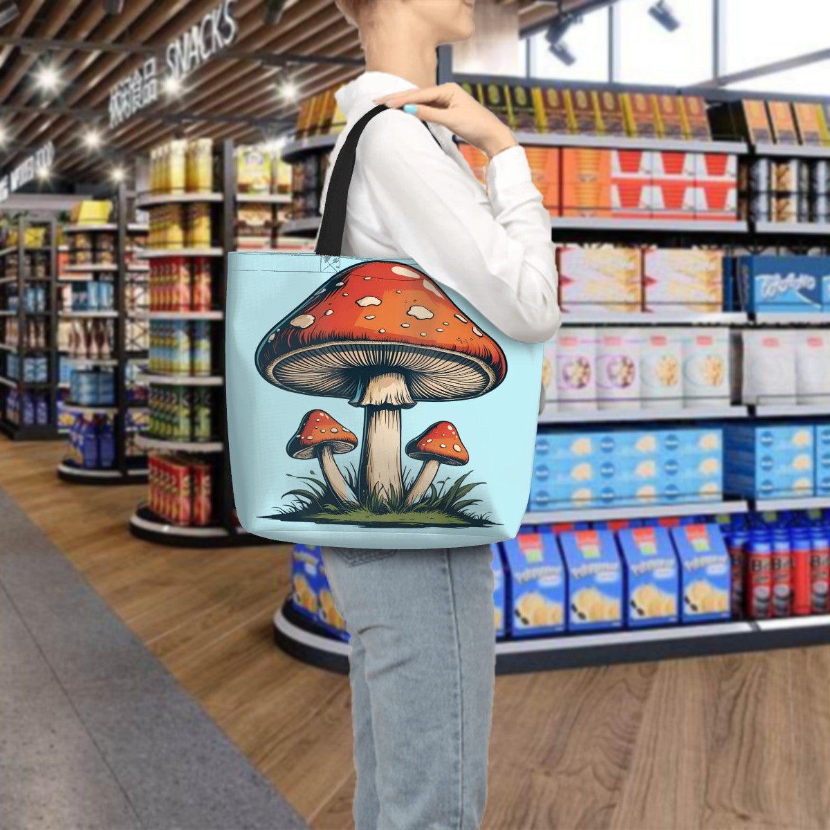 "Toadstool Trio" Amanita Mushroom Forest Art Shoulder Bag