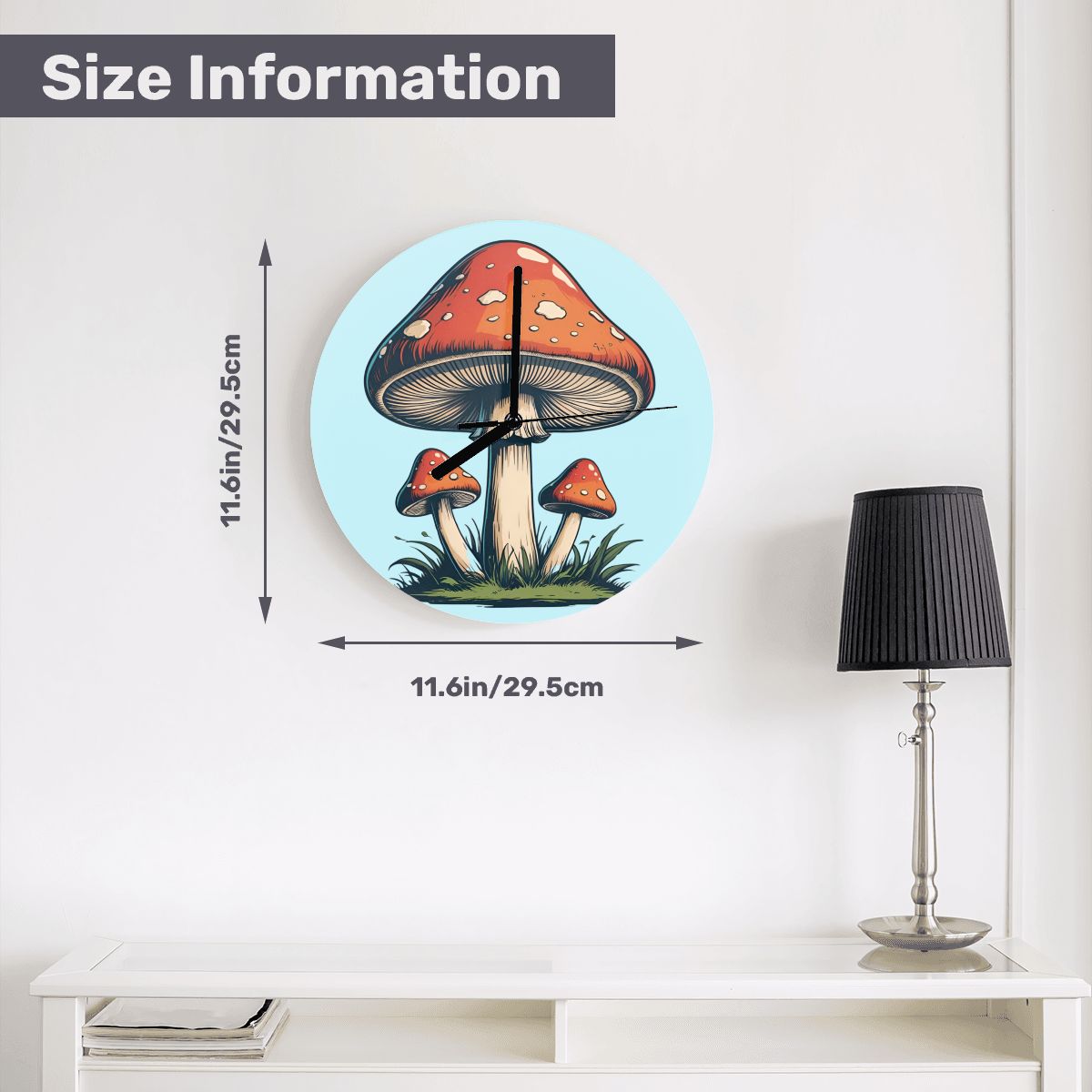"Toadstool Trio" Woodland Wall Clock