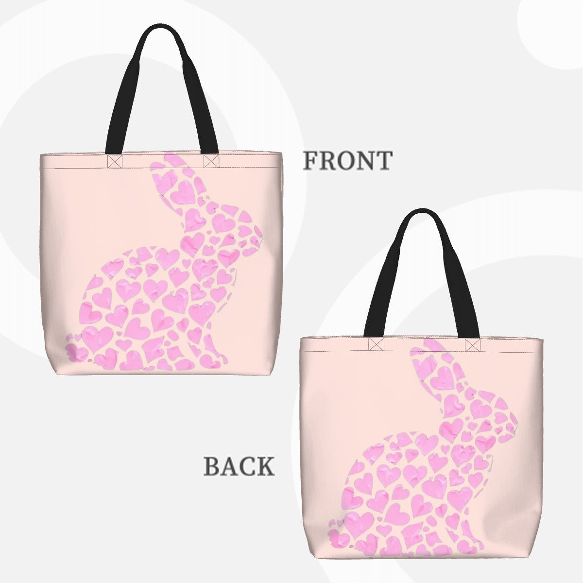 "Heartful Bunny" Shoulder Bag – Cute Pink Heart Rabbit Shoulder Bag for Animal Lovers