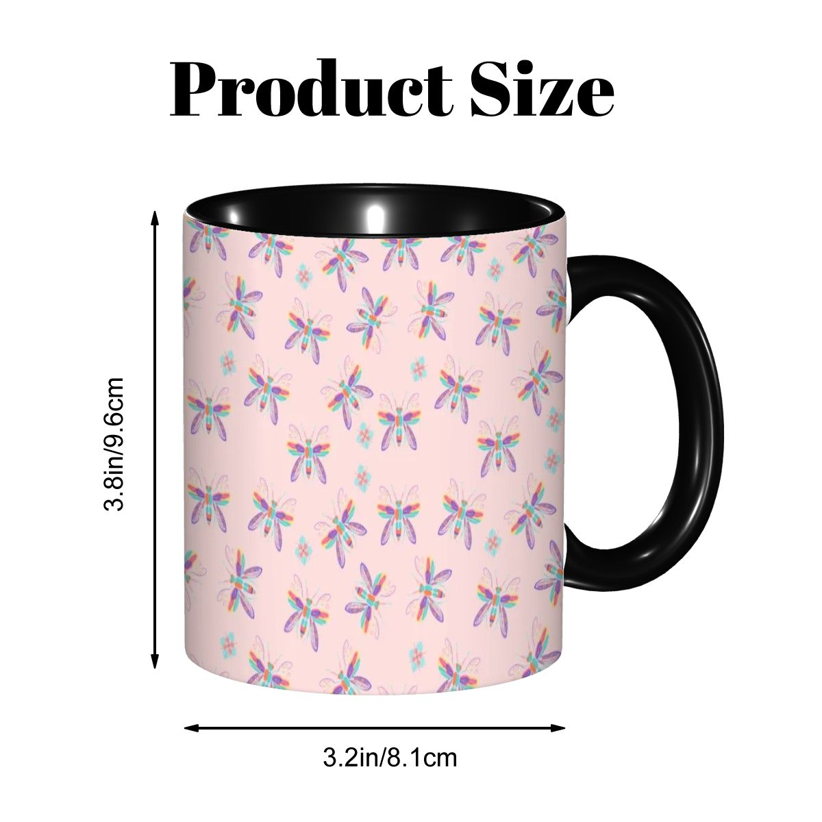 "Iridescent Flight, Pink" 11oz Dragonfly Mug - Rabbit Haven