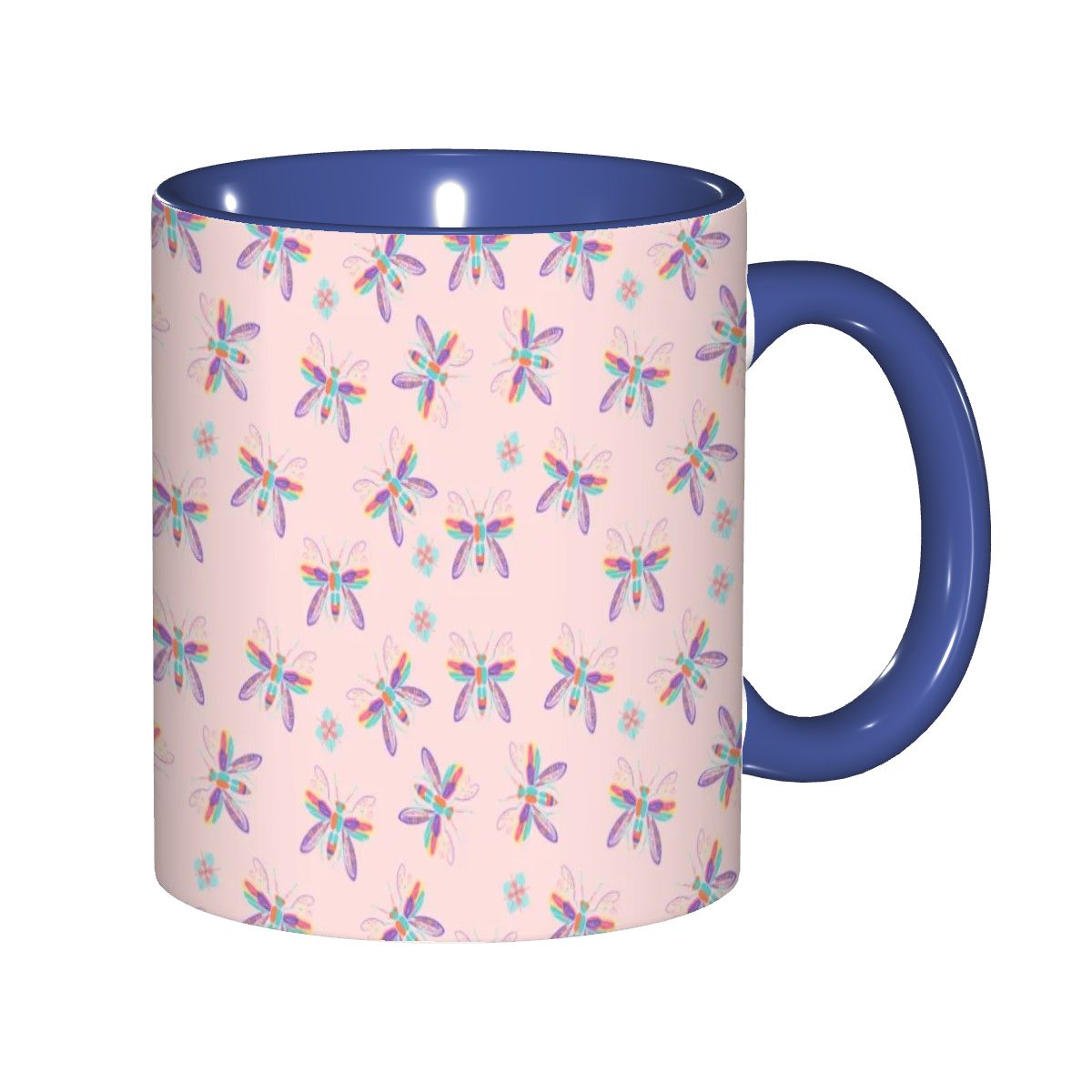 "Iridescent Flight, Pink" 11oz Dragonfly Mug - Rabbit Haven