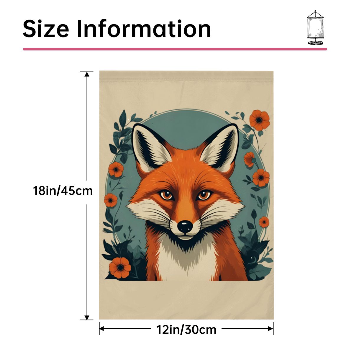 Flora Fox Garden Flag – Cute Fox and Floral Outdoor Decor