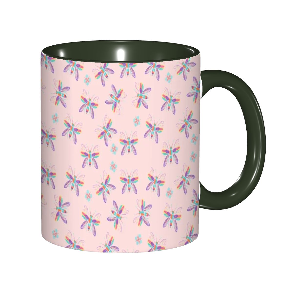 "Iridescent Flight, Pink" 11oz Dragonfly Mug - Rabbit Haven