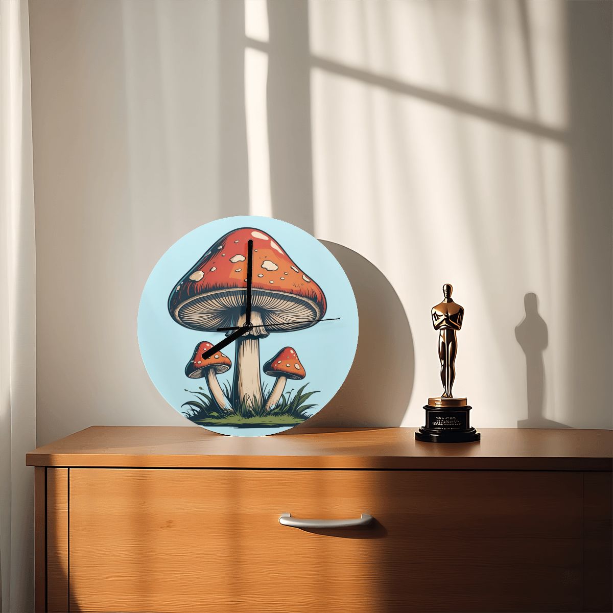 "Toadstool Trio" Woodland Wall Clock