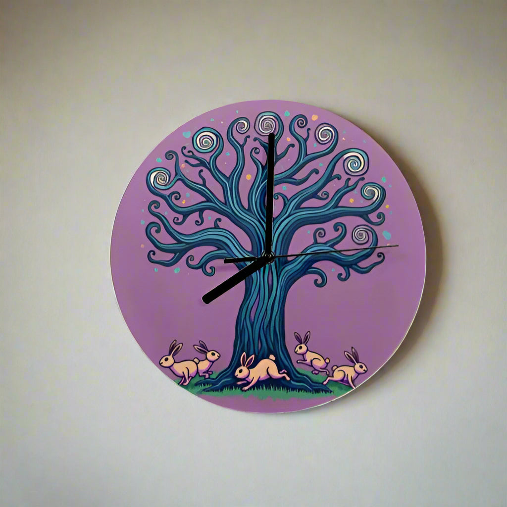 "Bunny Spiral" Bunny Wall Clock