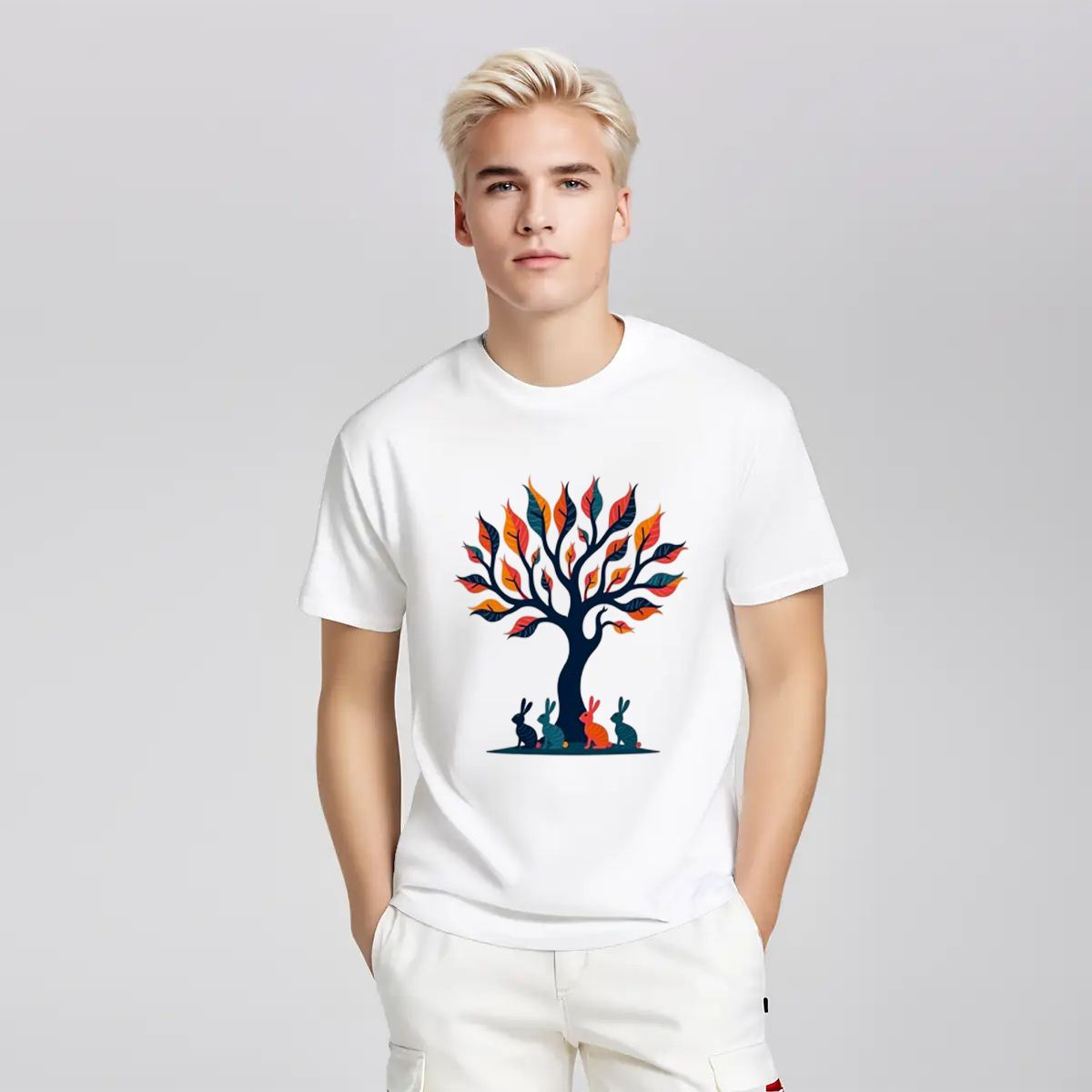 "Golden Hour Grove" Rabbit T-Shirt - Rabbit Haven