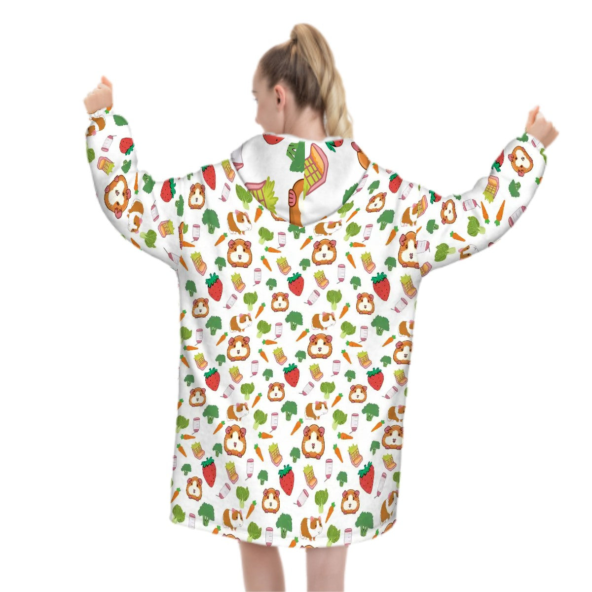 "Guinea Pig Picnic" Blanket Hoodie- Cute Cozy Wear for Animal Lovers