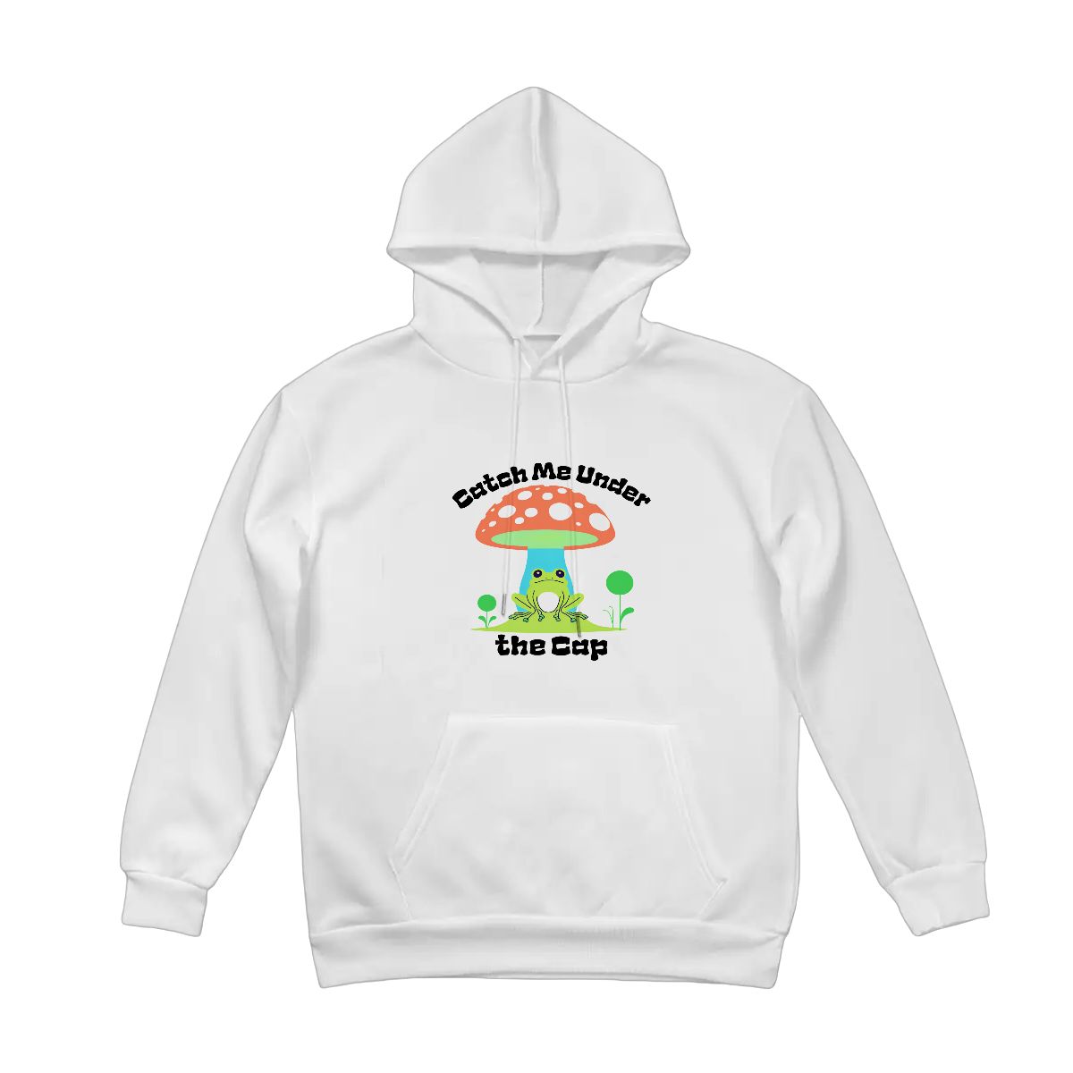 "Catch Me Under the Cap" Mushroom & Frog Adult Hoodie Double-Sided Design - Rabbit Haven