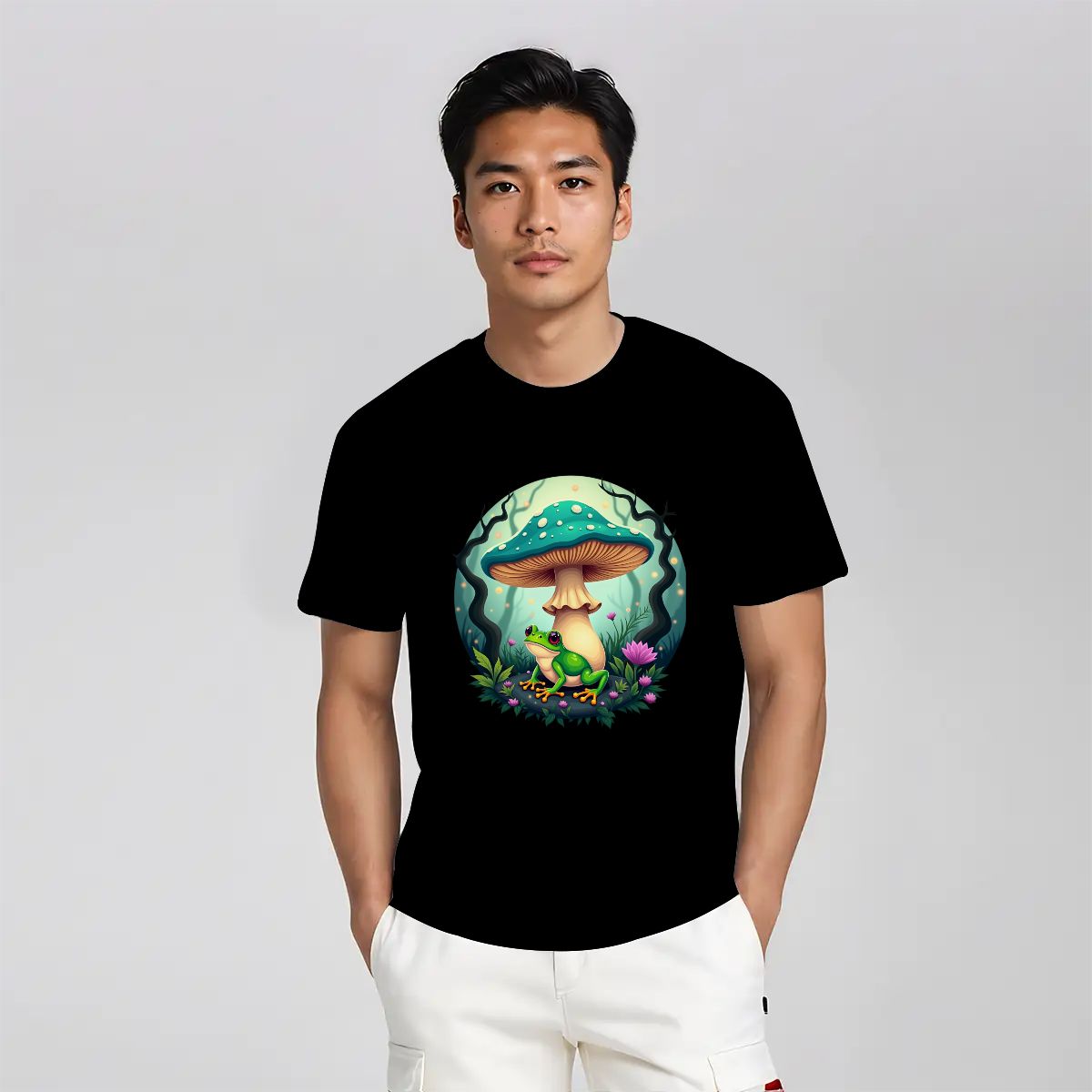 "Cap Guardian" Mushroom & Frog T-Shirt - Rabbit Haven