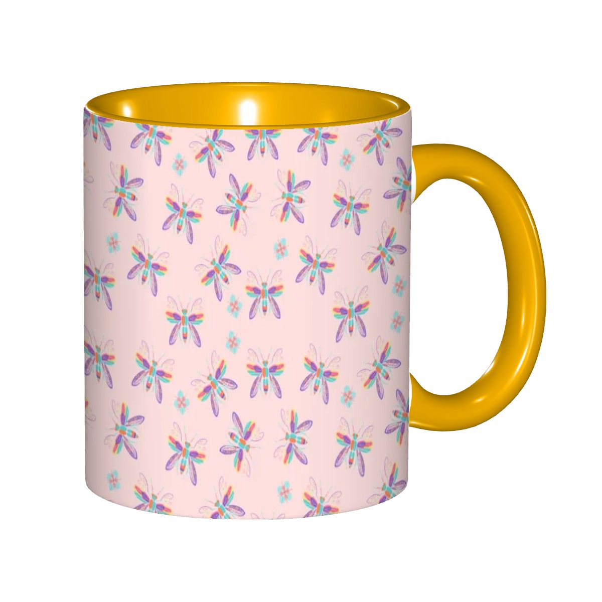 "Iridescent Flight, Pink" 11oz Dragonfly Mug - Rabbit Haven
