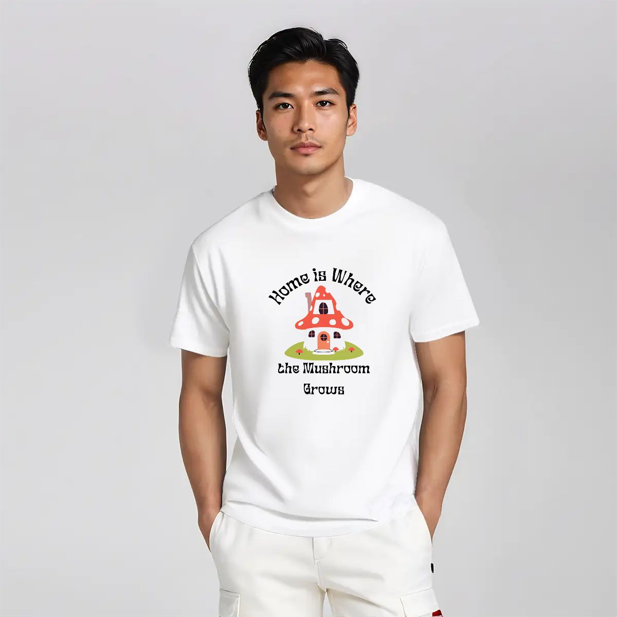 "Home is Where the Mushroom Grows" Mushroom T-Shirt - Rabbit Haven