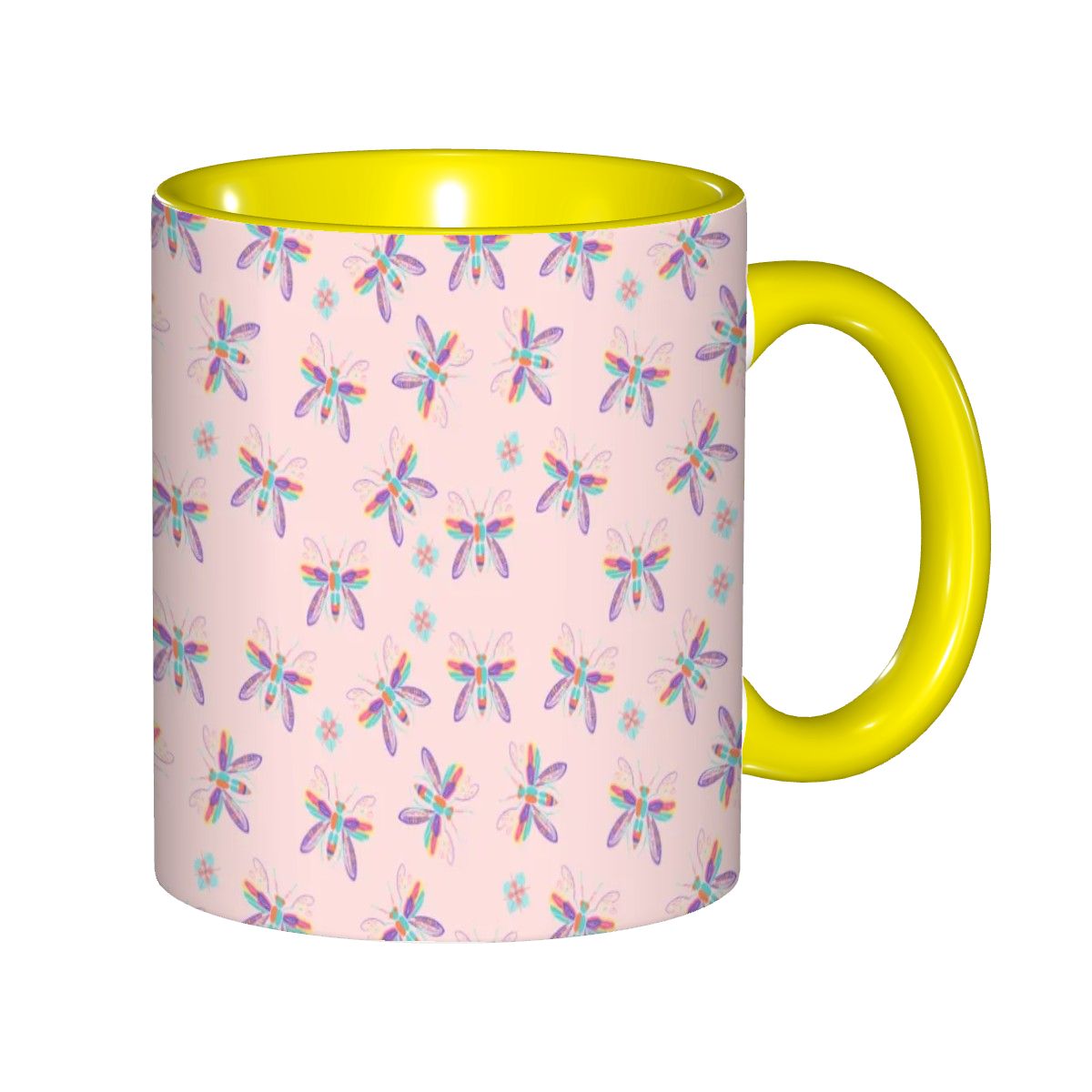 "Iridescent Flight, Pink" 11oz Dragonfly Mug - Rabbit Haven