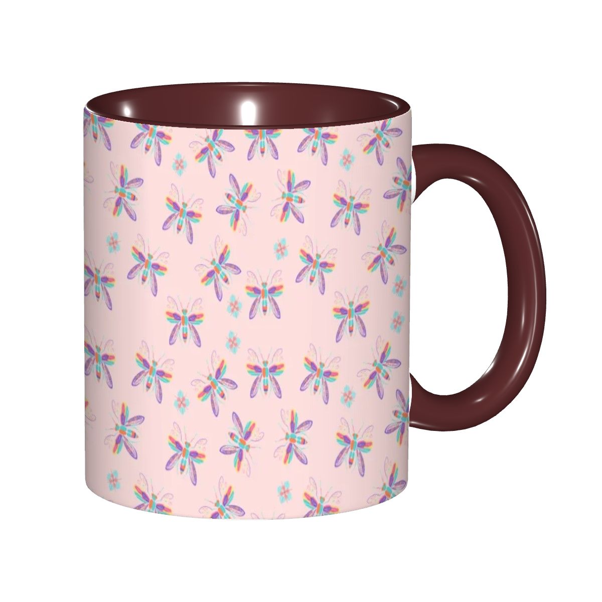 "Iridescent Flight, Pink" 11oz Dragonfly Mug - Rabbit Haven