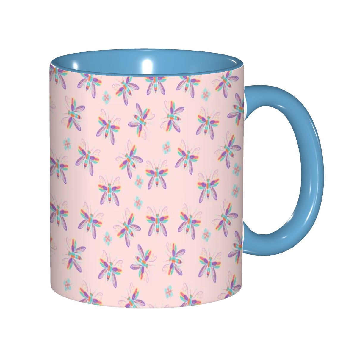 "Iridescent Flight, Pink" 11oz Dragonfly Mug - Rabbit Haven