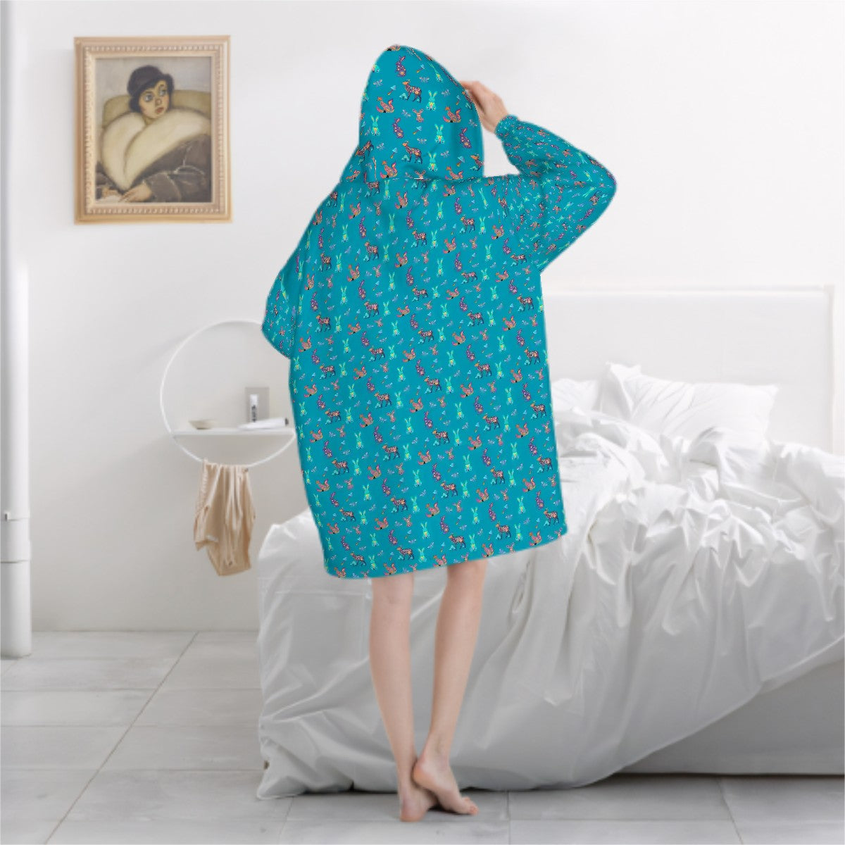 "Woodland Parade" Blanket Hoodie- Woodland Friends Whimsical Loungewear