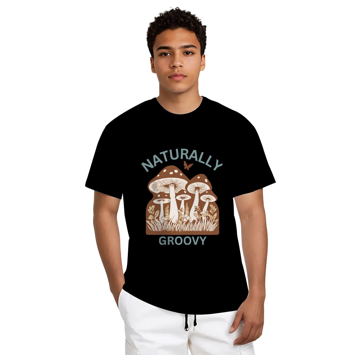 "Naturally Groovy" Mushroom T-Shirt Style1 - Rabbit Haven