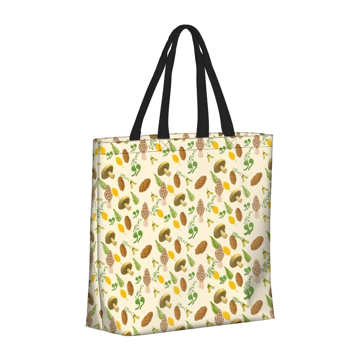 "Forest Forager" Shoulder Bag – Mushroom & Pinecone All Over Print Nature Bag