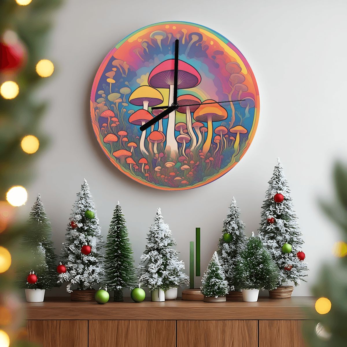 "Shroom Portal" Mushroom Wall Clock
