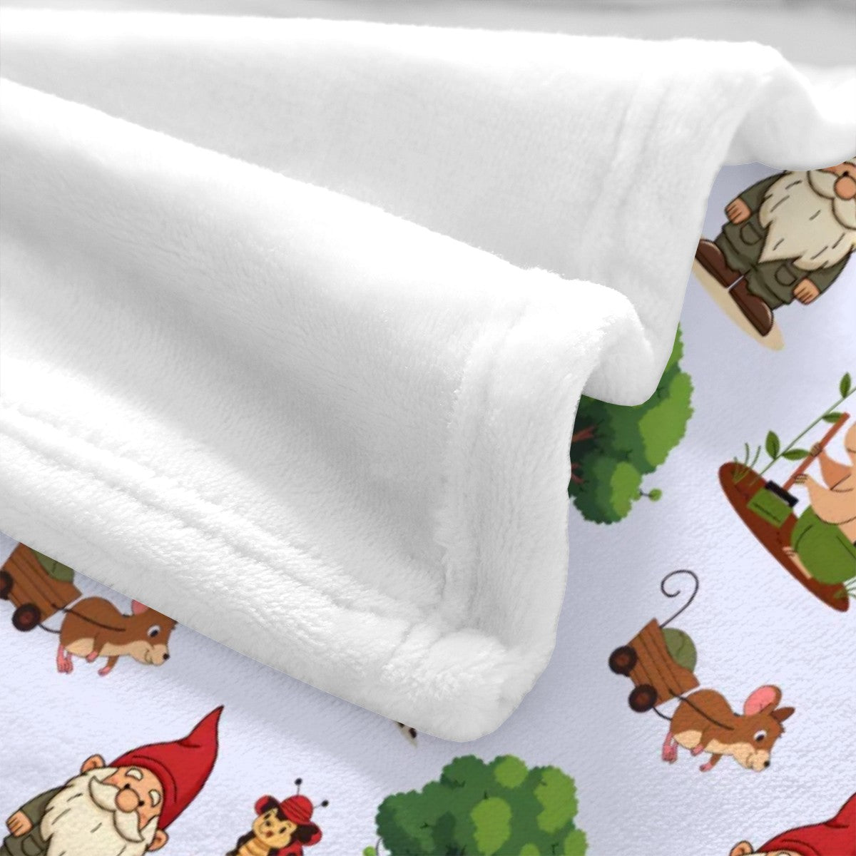 Gnome Folk & Friends Lavender Blanket – Cozy Gnomes & Woodland Animals
