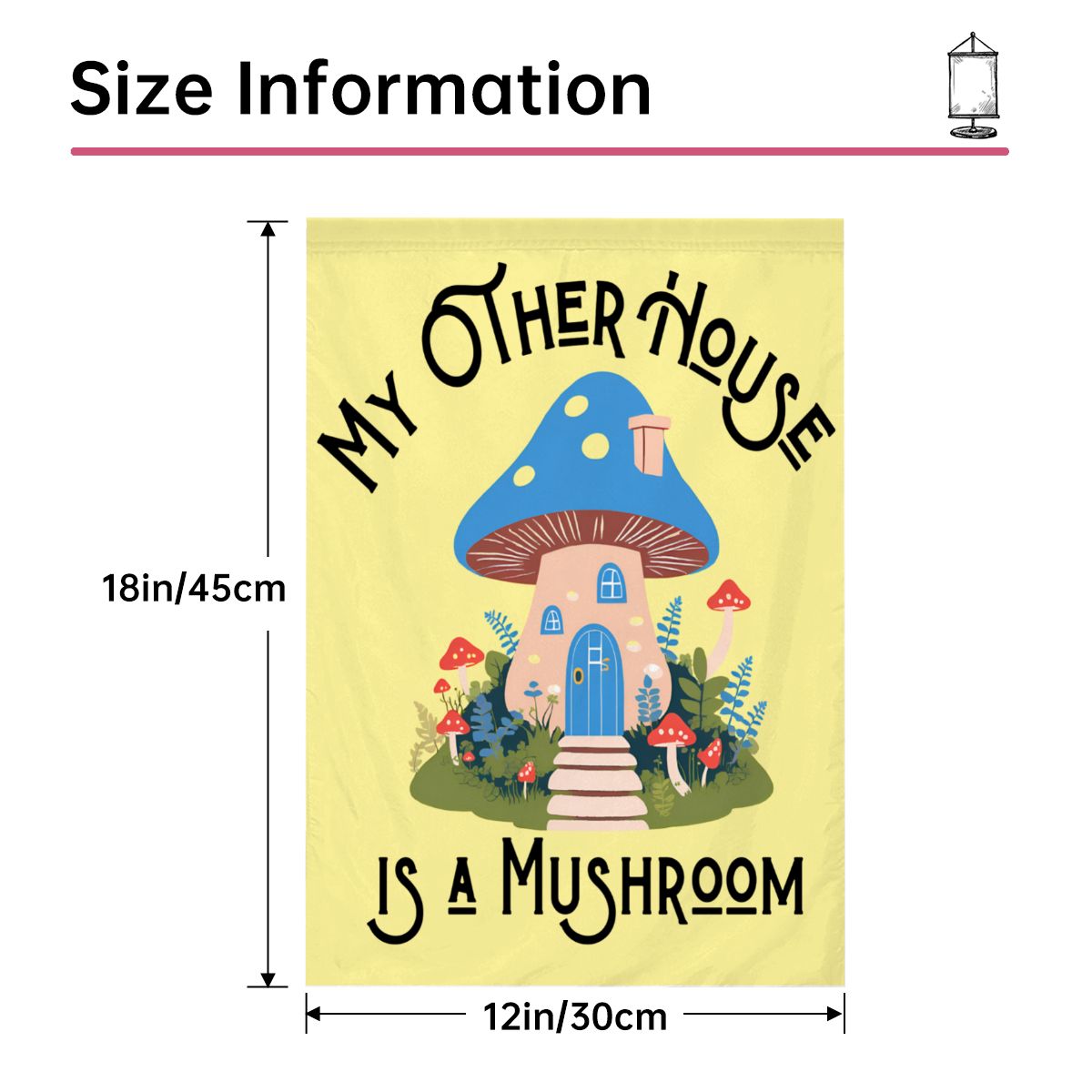 My Other House Is a Mushroom Cute Mushroom Garden Flag – Whimsical Yellow Outdoor Decor