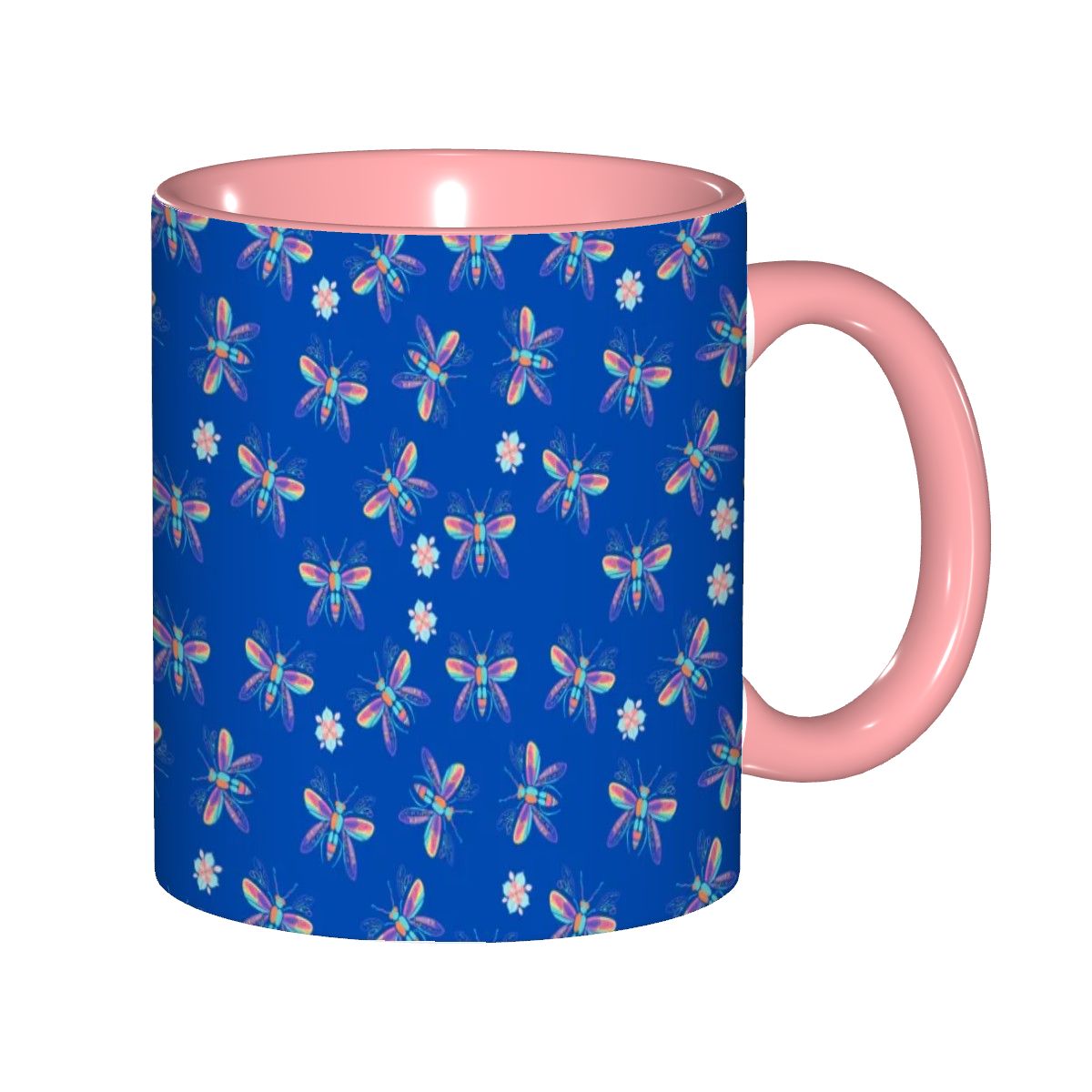 "Iridescent Flight, Blue" 11oz Dragonfly Mug - Rabbit Haven