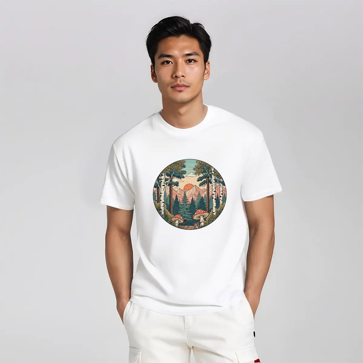 "Fungi Peaks" Mushroom T-Shirt - Rabbit Haven