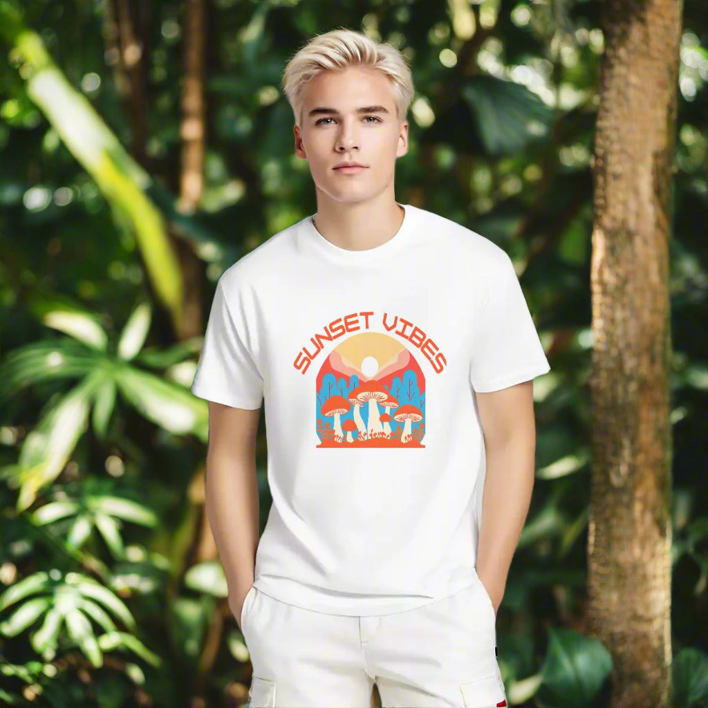 "Sunset Vibes" Mushroom T-Shirt - Rabbit Haven