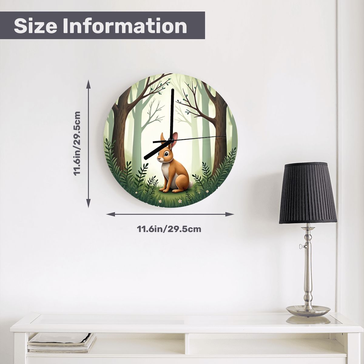 "Fernwood Friend" Rabbit Wall Clock