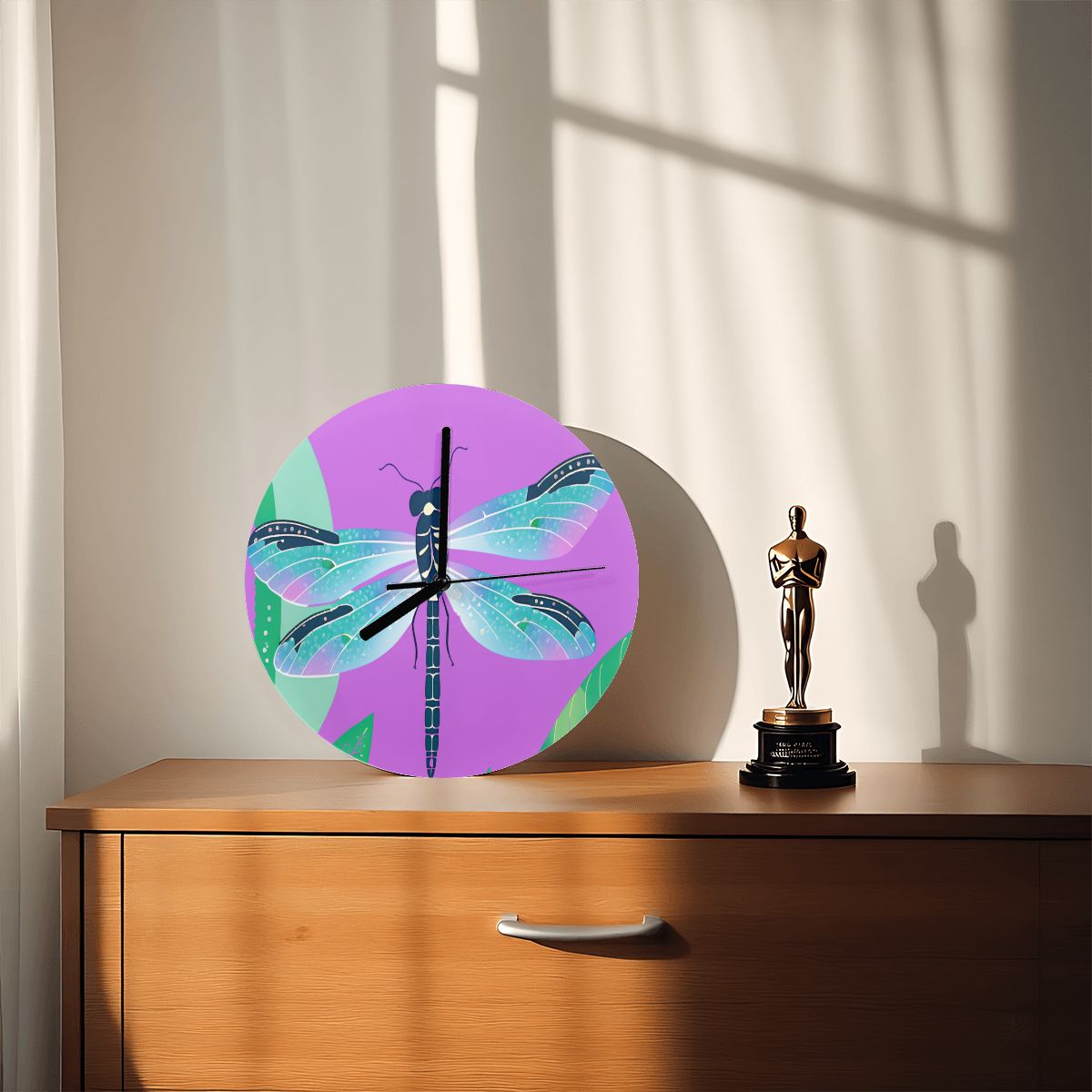 "Dragonfly Daydream" Elegant Dragonfly wall Clock