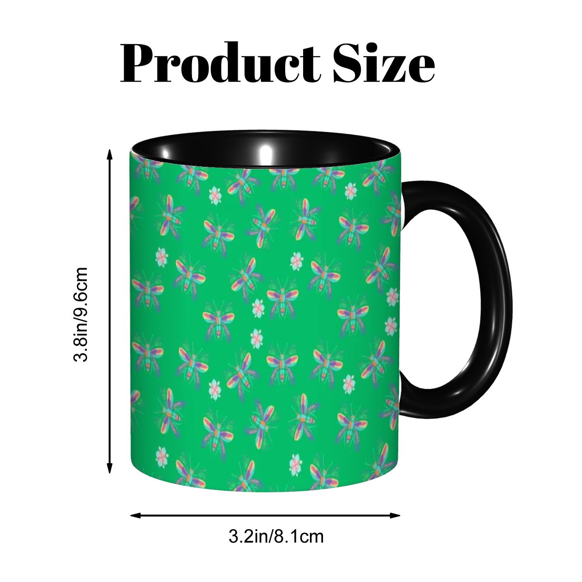 "Iridescent Flight, Green" 11oz Dragonfly Mug - Rabbit Haven