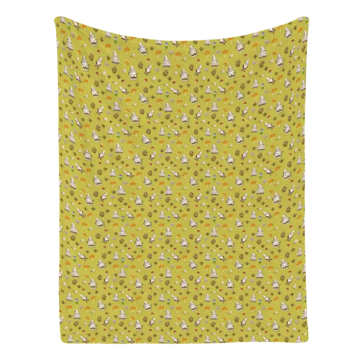 "Forest Folk" Olive Yellow Blankets - Rabbit Haven