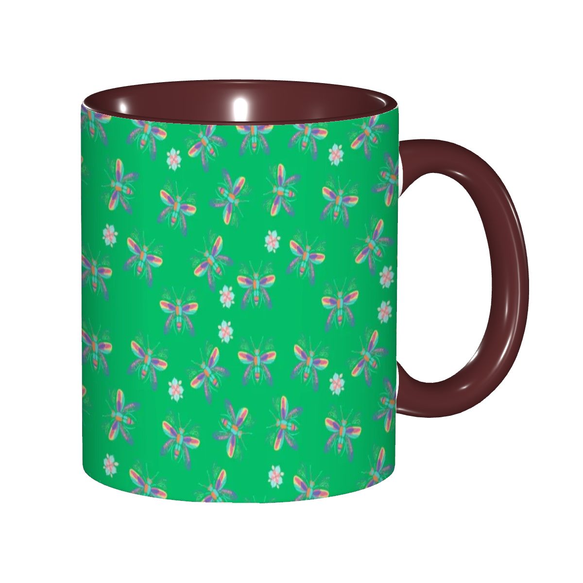 "Iridescent Flight, Green" 11oz Dragonfly Mug - Rabbit Haven