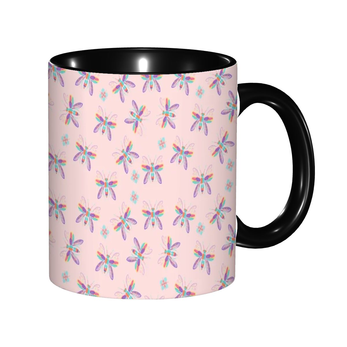 "Iridescent Flight, Pink" 11oz Dragonfly Mug - Rabbit Haven