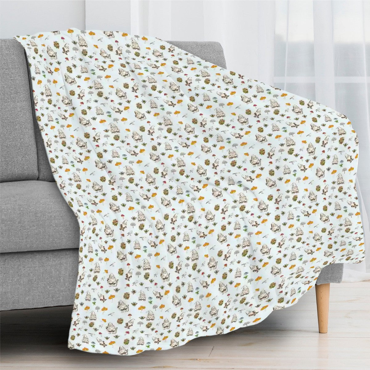 "Forest Folk" Light Blue Blankets - Rabbit Haven