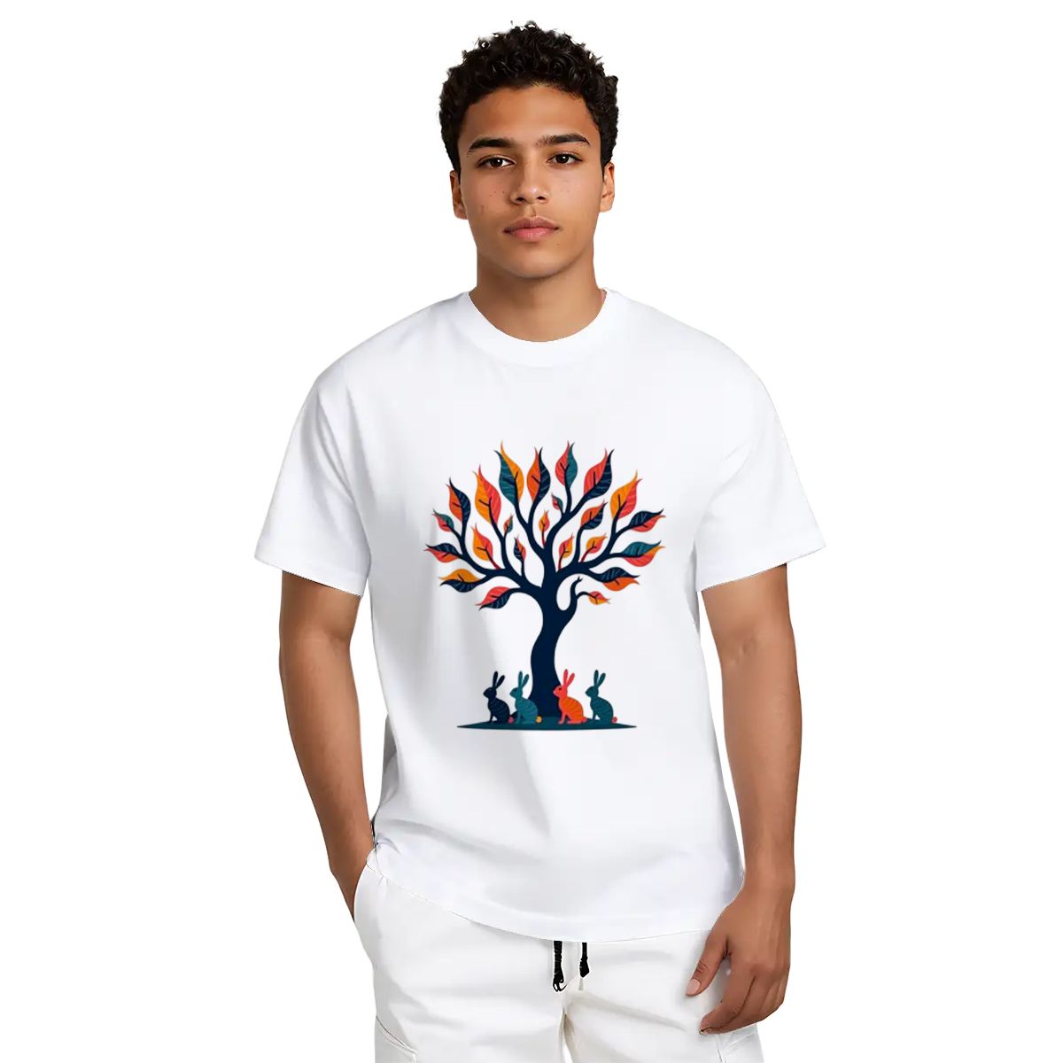 "Golden Hour Grove" Rabbit T-Shirt - Rabbit Haven