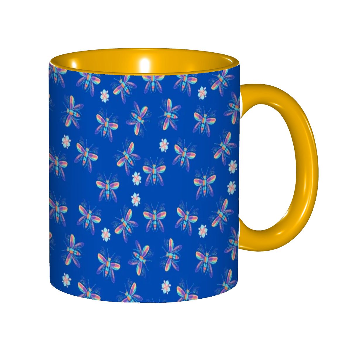 "Iridescent Flight, Blue" 11oz Dragonfly Mug - Rabbit Haven