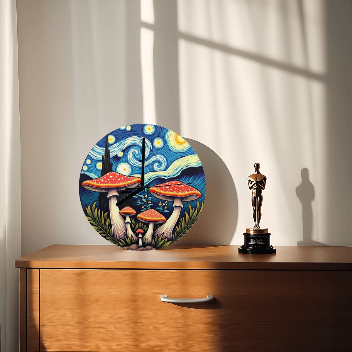 "Amanita Mushroom" Mushroom Art Wall Clock
