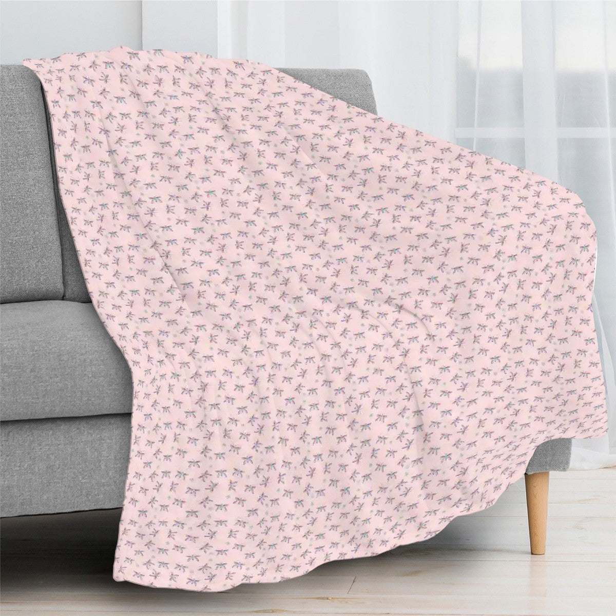 "Iridescent Flight" Pink Blankets - Rabbit Haven