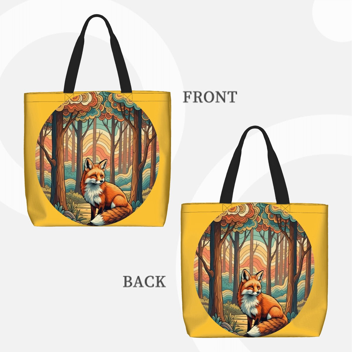 "Sunset Scout" Woodland Fox - Large Capacity Zipper Shoulder Bag